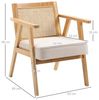 HOMCOM Relaxsessel Wohnzimmer Relaxsessel mit Armlehnen, Sitzkissen (Loungesessel, 1-St, Lesesessel), Polstersessel für Schlafzimmer Creme Bild 3