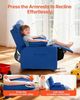 VEVOR Kindersofa mit Getränkehaltern und Seitentaschen, Kindersessel mit 107° bis 126° Verstellbarer Rückenlehne & Fußstütze, Liegesessel aus PU-Leder mit Fußstütze, Geeignet für Kinder (Blau) Bild 5