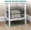 YITAHOME Schmal Bücherregal mit 5 Ebenen 35 cm Breit, Industrielles Leiterregal Standregal Holzregale und Metallrahmen, Modernes Regal für Wohnzimmer, Büro, reinweißes Bild 2