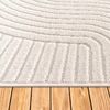 Paco Home Teppich In- & Outdoor, Moderne abstrakte Boho Designs mit 3D Struktur, robust & wetterfest, ideal für Terrasse Wohnzimmer & Küche, Grösse:200 cm Rund, Farbe:Creme 2 Bild 3