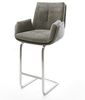 Barstuhl Clea-Flex Bouclé Soft Schlamm Freischwinger Flach Edelstahl Silberfarben Bild 2