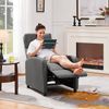 Yaheetech Relaxsessel Fernsehsessel Einzelsofa Ruhesessel mit Verstellbarer Beinablage Liegesessel aus Leinenstoff Grau Bild 4