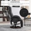 HOMCOM Relaxsessel Fernsehsessel mit Liegefunktion, Drehfunktion (Liegesessel, 1-St, TV-Sessel), für Wohnzimmer, Schlafzimmer, 86 x 66 x 107 cm, Schwarz Bild 4