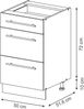 Küchenunterschrank Fame-Line Dunkelblau Hochglanz 50 cm , AP Anthrazit Vicco Bild 2