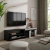Skraut Home | TV-Schrank, Lowboard | für Wohnzimmer und Esszimmer | 200 x 45 x 35 cm | Für TV-Geräte bis zu 80" | Fernsehtisch | Moderner Stil | Zement Bild 4