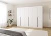 Rauch Möbel Alabama, Kleiderschrank, Garderobenschrank, 6-türig, Zubehör Classic, 3 Kleiderstangen, 6 Einlegeböden, Farbe Weiß, Griff Grau metallic, 271 x 210 x 54 cm Bild 2