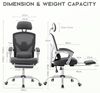 DUMOS Bürostuhl Ergonomisch - EIN Schreibtischstuhl mit Komfortarmlehnen, Ausgestattet mit Einer Bequemen Lendenwirbelstütze und Fußstütze, Office Chair Geeignet für Zuhause, Büro (Grau) Bild 2