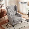 HOMCOM Sessel Einzelsessel, Akzentsessel mit Tufting Holzfüße (Ohrensessel, 1-St, Relaxsessel), für Wohnzimmer, Grau Bild 3