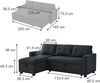Sofa L Form Campina Anthrazit 226 x 163 cm mit Schlaffunktion Vitalispa Bild 3