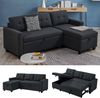 Sofa L Form Campina Anthrazit 226 x 163 cm mit Schlaffunktion Vitalispa Bild 4