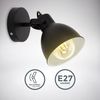B.K.Licht Wandleuchte Design-Spotleuchte, Metall, Schwarz, E27-Fassung, ohne Leuchtmittel, Schwenkbar, Ø13cm, ohne Leuchtmittel Bild 2