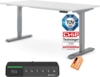 Desktopia Pro X - Elektrisch höhenverstellbarer Schreibtisch / Ergonomischer Tisch mit Memory-Funktion, Weiß, Gestell Grau, 120x80 cm