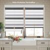 Deswell Doppelrollo Klemmfix ohne Bohren Weiß-Grau-Anthrazit B50 x H130 cm (Stoffbreite 46cm) Rollos für Fenster ohne Bohren für Fenster mit Lichtdurchlässig & Verdunkelnd/Höhe Stufenlos Verstellbar Bild 2