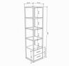 Dmora - Bücherregal Artemis, Büroregal, Mobiler Buchhalter, Bücherbrett, 39x39h169 cm, Weiß und Eiche Bild 2