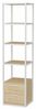 Dmora - Bücherregal Artemis, Büroregal, Mobiler Buchhalter, Bücherbrett, 39x39h169 cm, Weiß und Eiche Bild 5