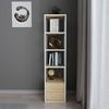 Dmora - Bücherregal Artemis, Büroregal, Mobiler Buchhalter, Bücherbrett, 39x39h169 cm, Weiß und Eiche Bild 4