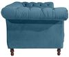 Ivette Sofa 2-Sitzer Samtvelours Petrol Buche Nussbaumfarben Bild 5