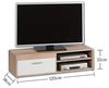 Stella Trading Gemma Lowboard in Eiche Sonoma Optik, Weiß-Schlichtes TV-Board mit viel Stauraum für Ihr Wohnzimmer, 120 x 32 x 38 cm Bild 5
