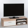 Stella Trading Gemma Lowboard in Eiche Sonoma Optik, Weiß-Schlichtes TV-Board mit viel Stauraum für Ihr Wohnzimmer, 120 x 32 x 38 cm Bild 2