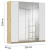 Rauch Möbel Alabama, Kleiderschrank für Schlafzimmer, Kinderzimmer, Wohnzimmer, Garderobe, Flur, 5-türig, Spiegel, mit Zubehör Classic, Farbe Weiß/Eiche Artisan, Holz, Breite 226 cm Bild 3