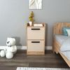 Hanah Home Elegant Nightstand, Atlantic Pine & Beige, 45 x 79.4 x 29.6 cm | 100% Melamine Coated Particle Board, 18 mm Thick | Stylish Storage for Modern Bedrooms Bild 3