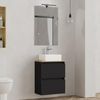 Baikal Maia Badezimmermöbel-Set, kleines Waschbecken aus Keramik und Spiegel mit LED-Licht, hängender Wandschrank, Verschiedene Ausführungen und Maße, montiertes Möbelstück. Bild 2