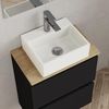 Baikal Maia Badezimmermöbel-Set, kleines Waschbecken aus Keramik und Spiegel mit LED-Licht, hängender Wandschrank, Verschiedene Ausführungen und Maße, montiertes Möbelstück. Bild 4