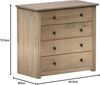 Home Discount Panama Aufbewahrungs Truhe 4 Schublade, Eiche Natur Wachs Finish massiv Schlafzimmer Möbel, Beige Bild 3
