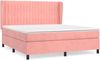 vidaXL Boxspringbett mit Matratze Rosa 180x200 cm Samt 3129350 Bild 3