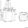 Schminktisch mit ovalem Spiegel Hocker 5 Schubladen weiß GALAXIE Bild 3