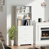 HOMCOM Bücherregal mit 3 Schubladen, 3 offenen Regalen, Bücherschrank 180 cm 1-tlg, für Wohnzimmer, Büro, Weiß Bild 2
