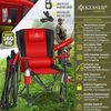 KESSER® Campingstuhl faltbar bis 160 kg | Angelstuhl Faltstuhl Klappstuhl Gepolstert mit Armlehnen | Campinglicht und Getränkehalter + Tasche mit hoher Rückenlehne | Strandstuhl mit Angelhalterung Rot / Schwarz Bild 2