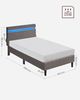 Vasagle Doppelbett mit LED-Beleuchtung, USB- und TYPE-C Anschluss, Vlies dunkelgrau, 90x190 cm Bild 3