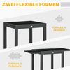Outsunny Gartentisch Esstisch für Garten mit Klappbarer Tischplatte (Terrassentisch mit Tischplatte, 1-St, Balkontisch), aus Glas, Schwarz, 160 x 80 x 75 cm Bild 4