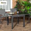 Outsunny Gartentisch Esstisch für Garten mit Klappbarer Tischplatte (Terrassentisch mit Tischplatte, 1-St, Balkontisch), aus Glas, Schwarz, 160 x 80 x 75 cm Bild 2