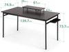 ZINUS Tresa 140x75 cm Schwarzer Metallschreibtisch mit Ablage und Bildschirmaufsatz | Arbeitsplatz mit espressofarbenem Finish | Computertisch | Einfache Montage Bild 3