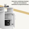PC-Schreibtisch Ana mit Tastaturablage | Office Desk | Computertisch | Bürotisch mit Tastaturablage | 3 Schubladen, 1 Ablagefach mit Tür, 2 offene Ablagefächer, B124 x H74 x T52 cm, 45 kg | Weiß Bild 4