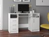 PC-Schreibtisch Ana mit Tastaturablage | Office Desk | Computertisch | Bürotisch mit Tastaturablage | 3 Schubladen, 1 Ablagefach mit Tür, 2 offene Ablagefächer, B124 x H74 x T52 cm, 45 kg | Weiß Bild 2