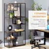 HOMCOM Bücherregal Standregal mit 7 Ebenen, Aufbewahrungsregal, Küchenregal 1-tlg, für Wohnzimmer, Schlafzimmer, Stahl, Rustikal-Braun Bild 5