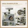 PawHut Kratzbaum Kratzstamm, Katzenkratzbaum mit Katzenbett, Spielball, für Katzen bis 4,5 kg Kratzmöbel, Sisal, Grau Bild 3