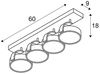 SLV No. 1002025 KALU CW Indoor Wand- und Deckenaufbauleuchte quad QPAR111 alu gebürstet 4x75W Bild 2