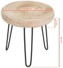 Spetebo Blumenhocker Holz Pflanzenständer natur mit 3 Beinen - 32 cm (Anzahl, 1 St, Stück), massive Holzplatte mit Metall Gestell Bild 3