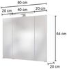 3D Spiegelschrank 60 cm in Graphitgrau LOUROSA-03 inkl. LED-Aufbauleuchte, B/H/T: ca. 60/66/20 cm Bild 3