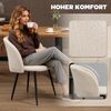 HOMCOM Esszimmerstuhl mit ergonomischer Rückenlehne, Lammwoll-Optik, Stahlbeine (2er Set Esszimmerstühle, 2 St), Stühle für Esstisch Esszimmer, Cremeweiß Bild 5