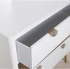 DRW Kommode mit 3 Schubladen, 1 Weiß und Gold, 80 x 40 x 80 cm, Höhe: 20,5 cm, Holz und Glas, Dorado Bild 4