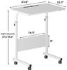 sogesfurniture höhenverstellbarer mobiler Sofa-Beistelltisch mit Tablet-Schlitz, rollbarer Laptop-Ständer, Schreibtischwagen, tragbarer Steh-Laptoptisch, Weiß, 60 cm, BHUS-05#3-60WT Bild 3