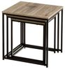 Set mit 3 Beistelltischen aus PB und Metall in Natur und Schwarz Bild 2