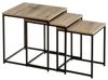 Set mit 3 Beistelltischen aus PB und Metall in Natur und Schwarz Bild 1