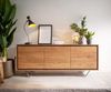 Sideboard Stonegrace 175 cm Akazie Natur 2 Türen 3 Schubladen Steinfurnier V-Fuß Bild 4