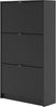 Schuhschrank mit drei Türen mit doppelter Tiefe, Farbe schwarz, 70,3 x 123,6 x 24,05 cm Bild 5